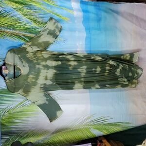 U R U sheer silk dress greens by Kristine St Rrik